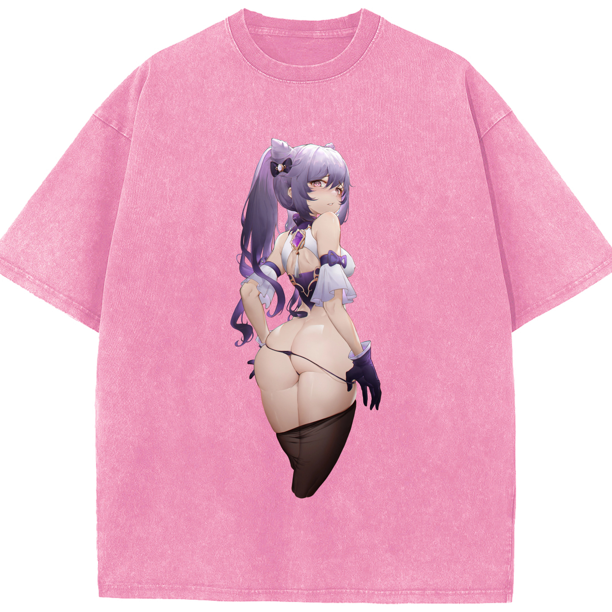 げんし神 刻晴 こくせい genshin Kokusei 綿100% ヴィンテージ風 半袖Tシャツ（フロントプリント）